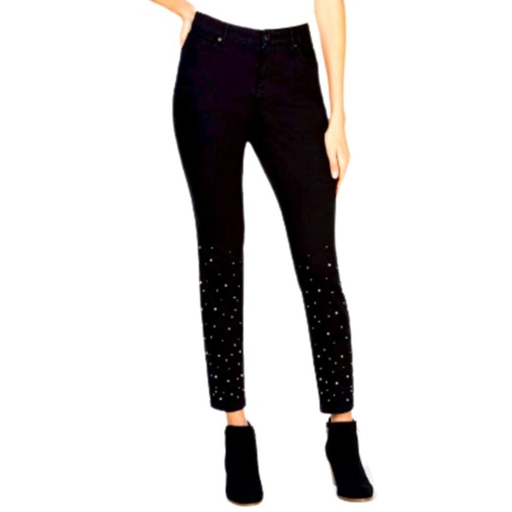 Style & co stud front black skinny leg jeans 12
